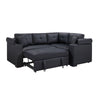 Nov Sectional Sleeper Sofa | 2 Pillows | USB Charge Black Faux Leather BM334765