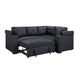 Nov Sectional Sleeper Sofa | 2 Pillows | USB Charge Black Faux Leather BM334765