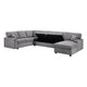 Sary 137’’ Sectional Sofa w Chaise Set | 2 Throw Pillows Gray Chenille BM334766