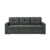 Biry Pull Out Sleeper Sofa Bed | Tufted Cushions | Dark Gray Fabric BM334767