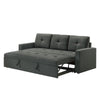 Biry Pull Out Sleeper Sofa Bed | Tufted Cushions | Dark Gray Fabric BM334767