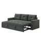 Biry Pull Out Sleeper Sofa Bed | Tufted Cushions | Dark Gray Fabric BM334767