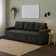 Biry Pull Out Sleeper Sofa Bed | Tufted Cushions | Dark Gray Fabric