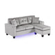 Renza 74’’ Reversible Sectional Sofa w Chaise | LED | USB | Gray Velvet BM334770