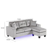Renza 74’’ Reversible Sectional Sofa w Chaise | LED | USB | Gray Velvet BM334770