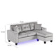 Renza 74’’ Reversible Sectional Sofa w Chaise | LED | USB | Gray Velvet BM334770
