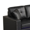 Renza Sectional Sofa Chaise with LED Lights | 2 Pillows | Black 74’’ BM334771