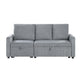 Swin Sofa w Pull Out Chaise and Storage | Gray Corduroy | 70’’ BM334772