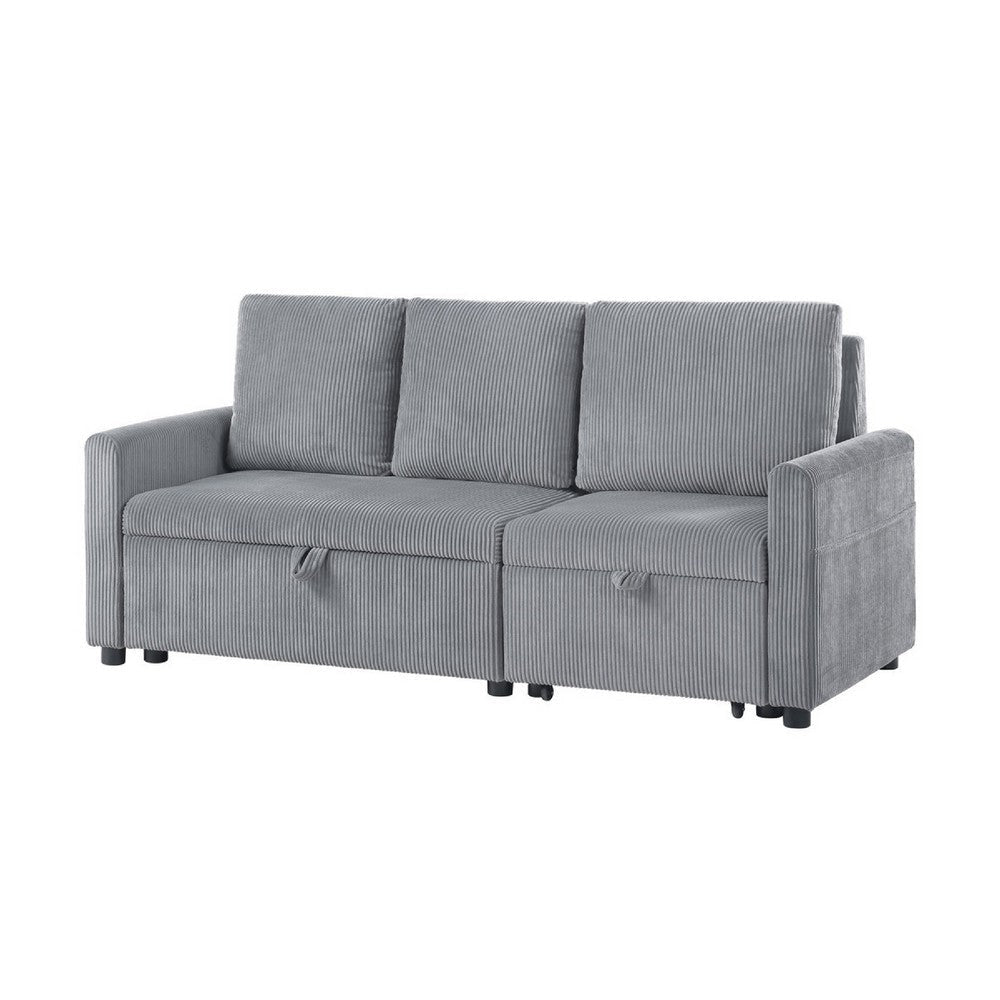 Swin Sofa w Pull Out Chaise and Storage | Gray Corduroy | 70’’ BM334772