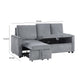 Swin Sofa w Pull Out Chaise and Storage | Gray Corduroy | 70’’ BM334772