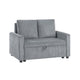 Swin Loveseat with Storage | Gray Corduroy | Soft Cushioned | 45"