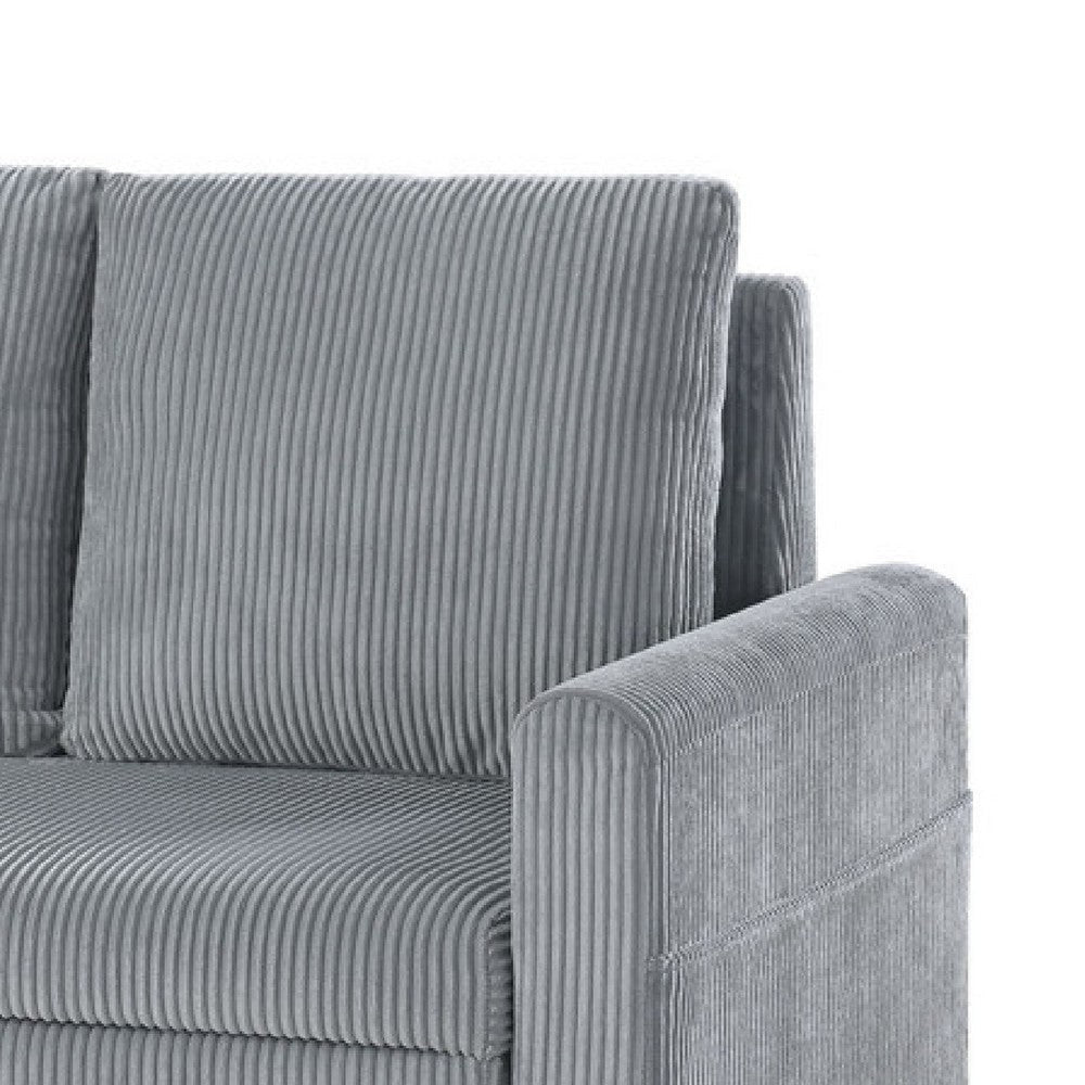 Swin Loveseat with Storage | Gray Corduroy | Soft Cushioned | 45’’ BM334773