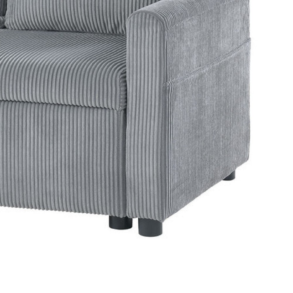 Swin Loveseat with Storage | Gray Corduroy | Soft Cushioned | 45’’ BM334773