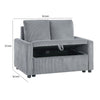 Swin Loveseat with Storage | Gray Corduroy | Soft Cushioned | 45’’ BM334773