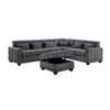 Reyna Sectional Sofa w Ottoman | Adjustable Back| Gray Chenille | 115’’ BM334775