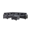 Reyna Sectional Sofa w Ottoman | Adjustable Back| Gray Chenille | 115’’ BM334775