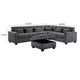 Reyna Sectional Sofa w Ottoman | Adjustable Back| Gray Chenille | 115’’ BM334775
