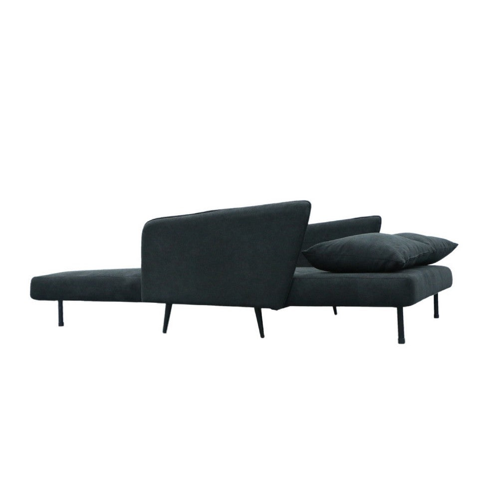 Linna Convertible Loveseat Sleeper | Modern Black | 2 Pillows | 61’’ BM334778