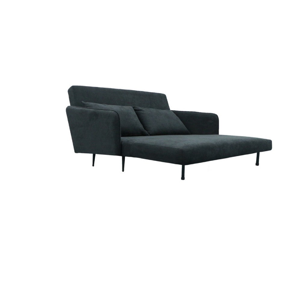 Linna Convertible Loveseat Sleeper | Modern Black | 2 Pillows | 61"