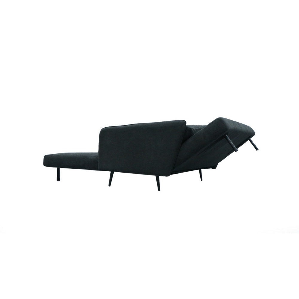 Linna Convertible Loveseat Sleeper | Modern Black | 2 Pillows | 61’’ BM334778