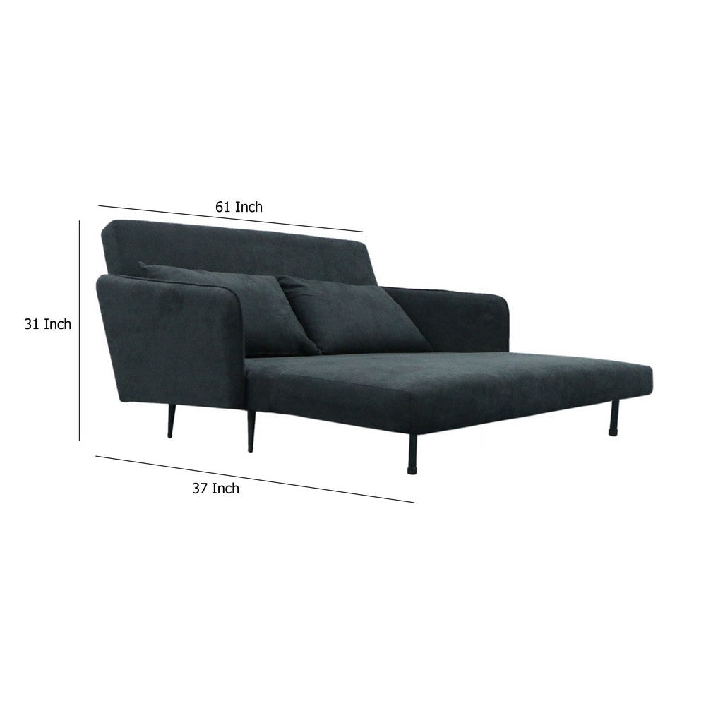 Linna Convertible Loveseat Sleeper | Modern Black | 2 Pillows | 61’’ BM334778