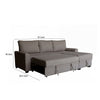 Nami Sleeper Sectional with Storage Chaise | Brown Flannel | 91’’ BM334780
