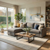 Nami Sleeper Sectional with Storage Chaise | Brown Flannel | 91"