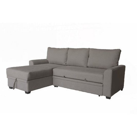 Nami Sleeper Sectional with Storage Chaise | Brown Flannel | 91"
