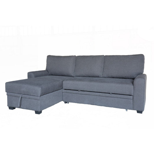 Nami Sleeper Sectional with Storage Chaise | Gray Flannel | 91"
