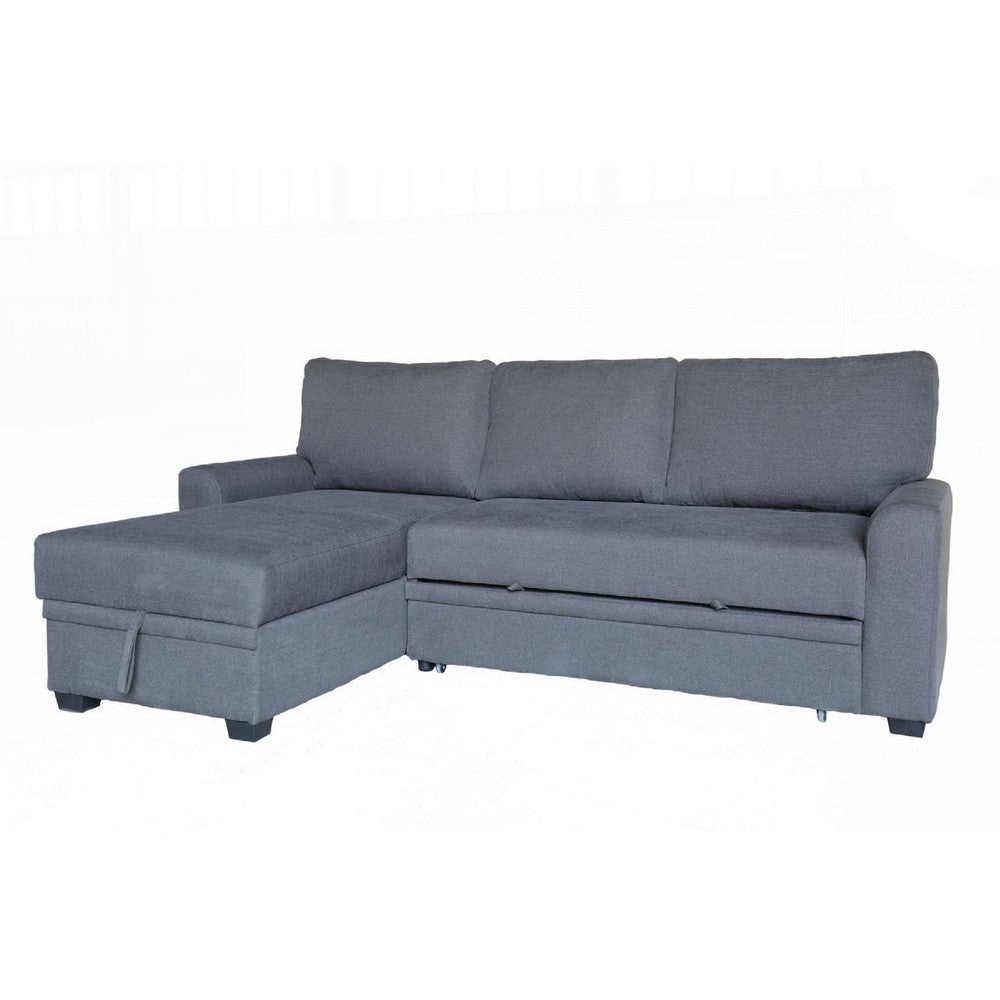 Nami Sleeper Sectional with Storage Chaise | Gray Flannel | 91"