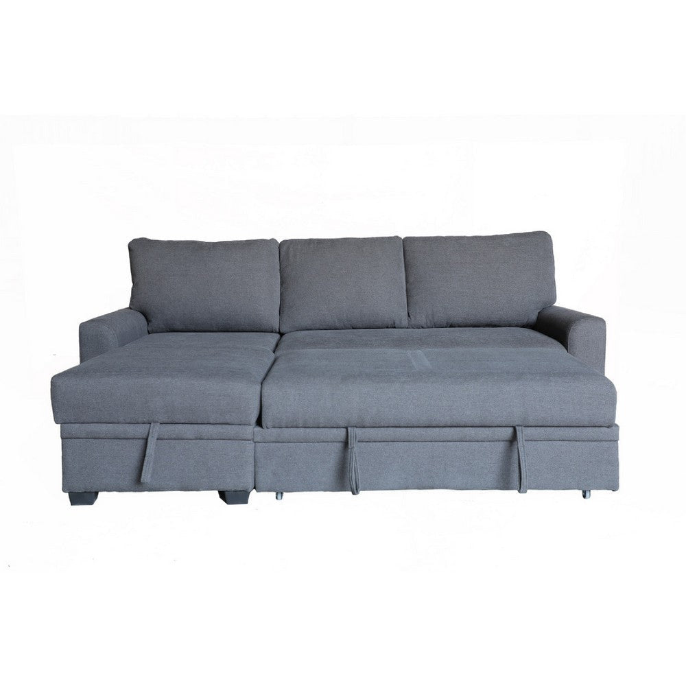 Nami Sleeper Sectional with Storage Chaise | Gray Flannel | 91’’ BM334781