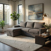 Nami Sleeper Sectional with Storage Chaise | Gray Flannel | 91"