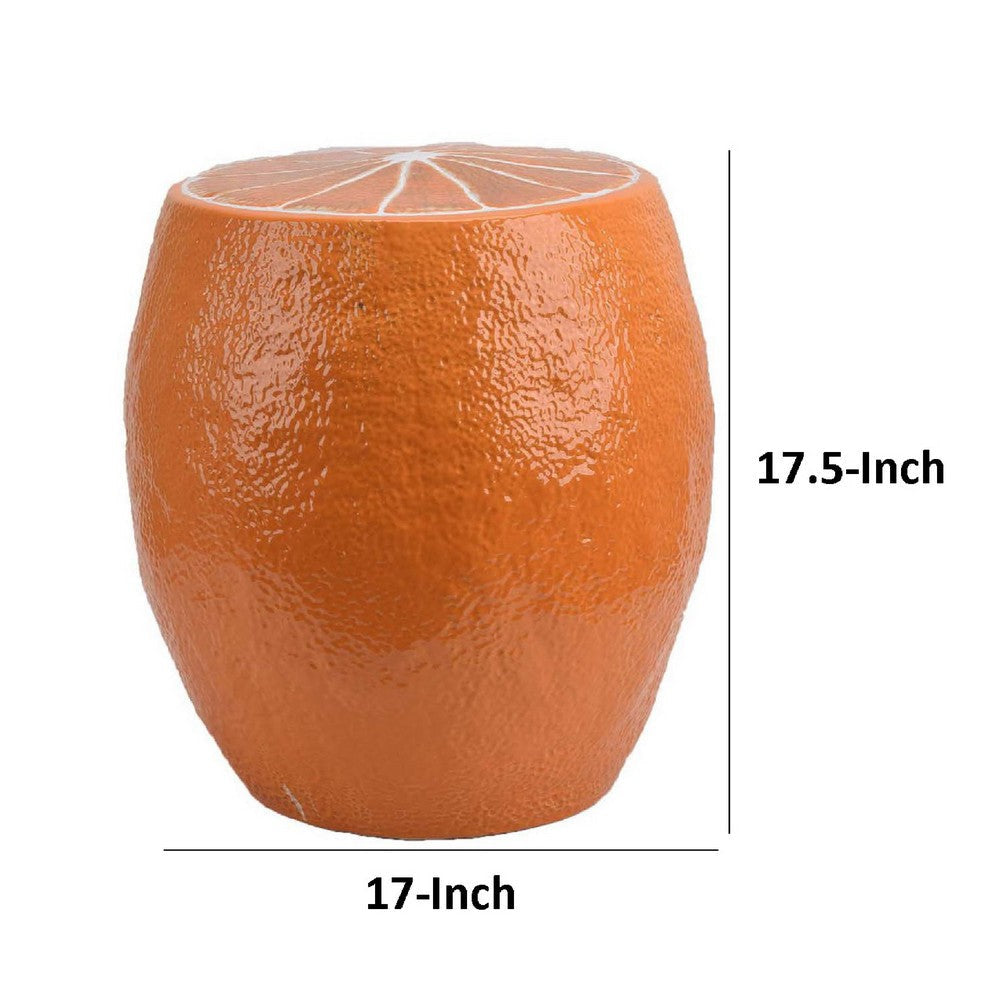 Accent Plant Stand | Orange Slice Themed Textured Design | 17’’ Top BM334789