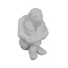 Roy Abstract Contemplative Man Figurine | White Resin Art 15"