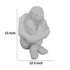 Roy Abstract Contemplative Man Figurine | White Resin Art 15’’