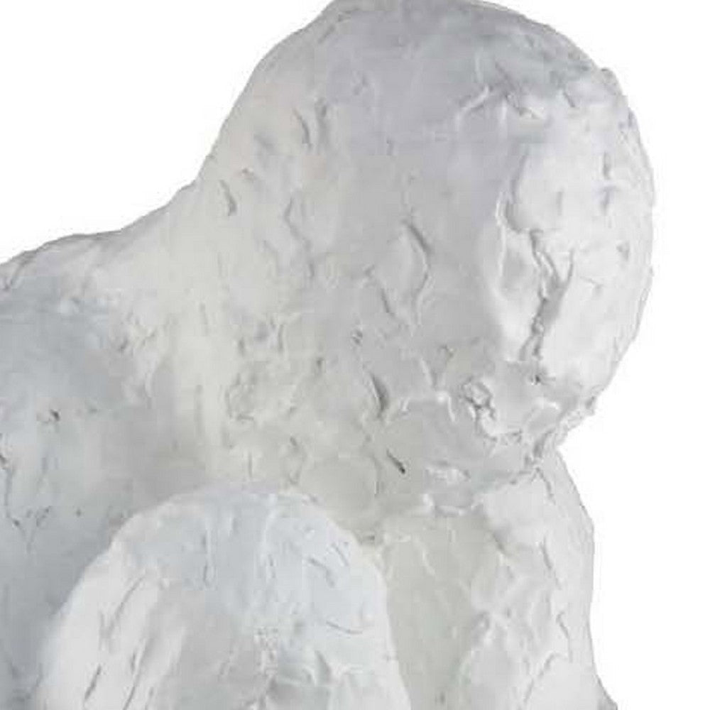 Roy Abstract Contemplative Man Figurine | White Resin Art | 27’’