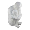 Roy Abstract Contemplative Man Figurine | White Resin Art | 27"