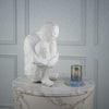 Roy Abstract Contemplative Man Figurine | White Resin Art | 27"