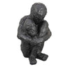Roy Abstract Contemplative Man Figurine | Black Resin Art | 27"
