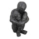 Roy Abstract Contemplative Man Figurine | Black Resin Art | 27"