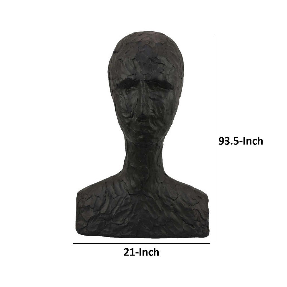 Nyk Abstract Bust Figurine | 94’’ | Human Head Design | Black Resin BM334805