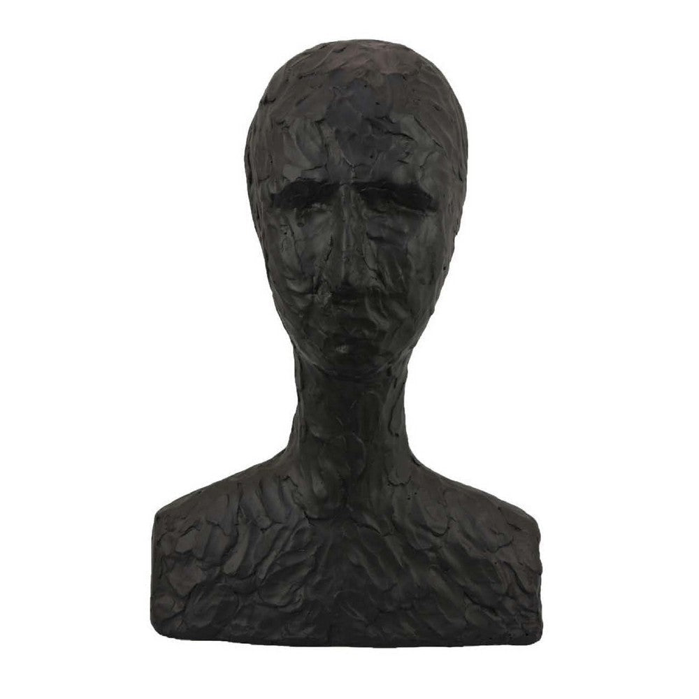 Nyk Abstract Bust Figurine | 94" | Human Head Design | Black Resin