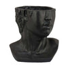 Kylz Decor Head Garden Planter | 23" | Wide Open Top | Black Resin