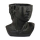 Kylz Decor Head Garden Planter | 23" | Wide Open Top | Black Resin