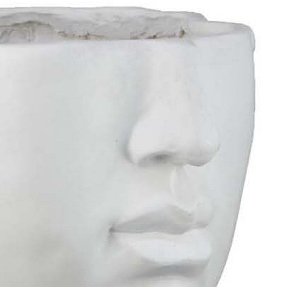 Kylz Decor Head Garden Planter | 23’’ | Wide Open Top | White Resin BM334807