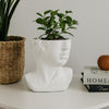 Kylz Decor Head Garden Planter | 23" | Wide Open Top | White Resin