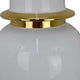 Risy Covered Jar | 34’’ | Gold Finial | White Curved Ceramic Base BM334808