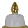 Risy Covered Jar | 34’’ | Gold Finial | White Curved Ceramic Base BM334808