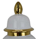 Risy Covered Jar | 24’’ | Gold Finial | White Curved Ceramic Base BM334809