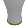 Risy Covered Jar | 24’’ | Gold Finial | White Curved Ceramic Base BM334809